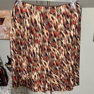 Carlisle Multicolor Pleated and Fully Lined A-Line Skirt